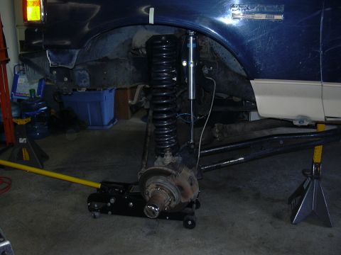 1991 Ford Bronco - New Bilstein shocks. My extended brake lines are stretched to the limit. I also can bottom the shock out with a little pressure. As the tir…