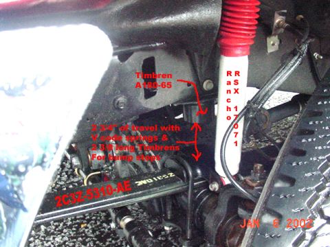 2002 Ford Excursion - Front End Close up with part number and Dims