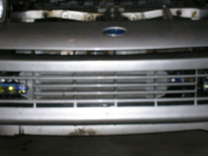 Front grille and Ford emblem on a vehicle