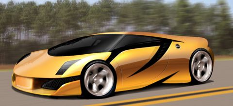 1993 Ford Probe - This is a concept drawing of a futuristic sports car, not a 1993 Ford Probe.