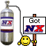 1968 Ford Mustang - Nitrous oxide tank and 'Got NX' sign, likely for a performance vehicle.