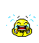 1968 Ford Mustang - A yellow smiley face emoji, often used to express extreme happiness or laughter.