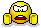 1968 Ford Mustang - A pixelated smiley face emoji expresses shock and surprise with its exaggerated features.