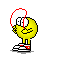 1968 Ford Mustang - Cartoon smiley character depicted mid-jump with a pink jump rope.