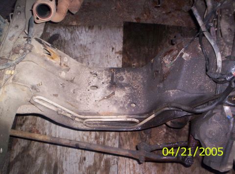 1985 Ford Bronco - Close-up view of vehicle chassis components, showing wear and tear, with a date stamp from 2005.