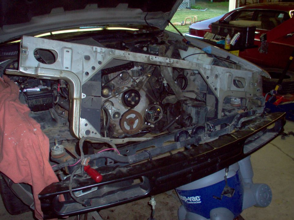 Core support from '94 P73.  No dents or repairs.  Exchanged during engine swap.  Radiator, fan, & shroud also available.