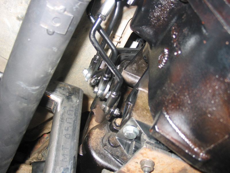 Clearance between shifters and front crossmember.