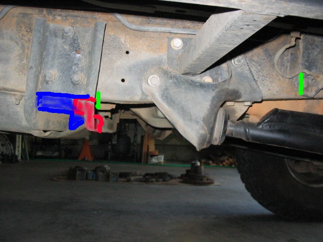 E4OD Crossmember mod needed on pass side for Cage Radius Arms