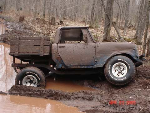 1969 International Scout 800a - This 1969 International Scout 800a is stuck deep in the mud during an off-road excursion.