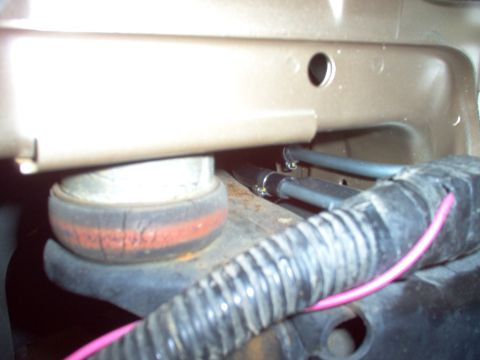 1994 Ford Crown Victoria - There's plenty of room between the core support & frame, and that's where I put the flexible sections.