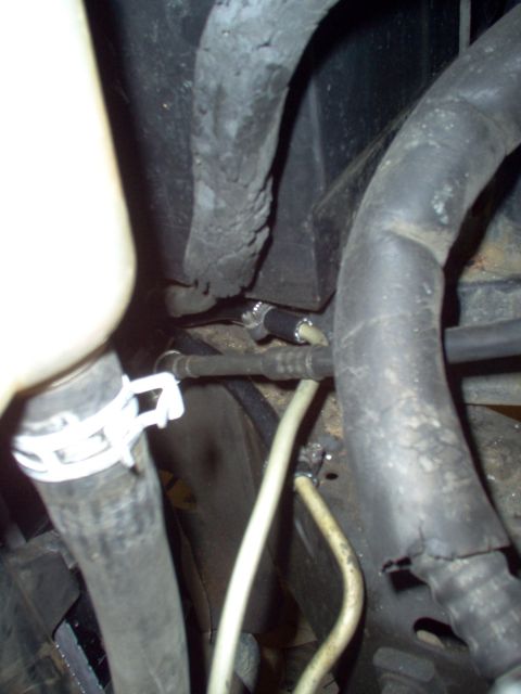 1994 Ford Crown Victoria - The hoses meet the original '94 hard lines at the side of the battery tray.
