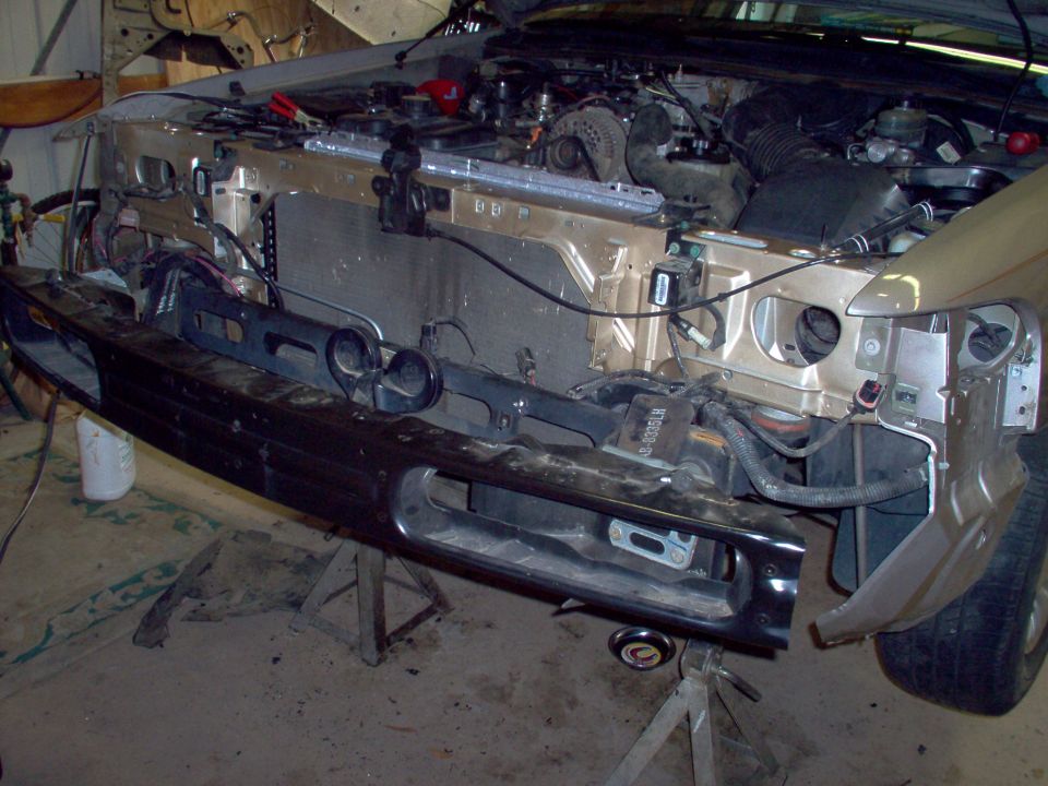 The new core support, almost ready to have the grille & bumper reinstalled.