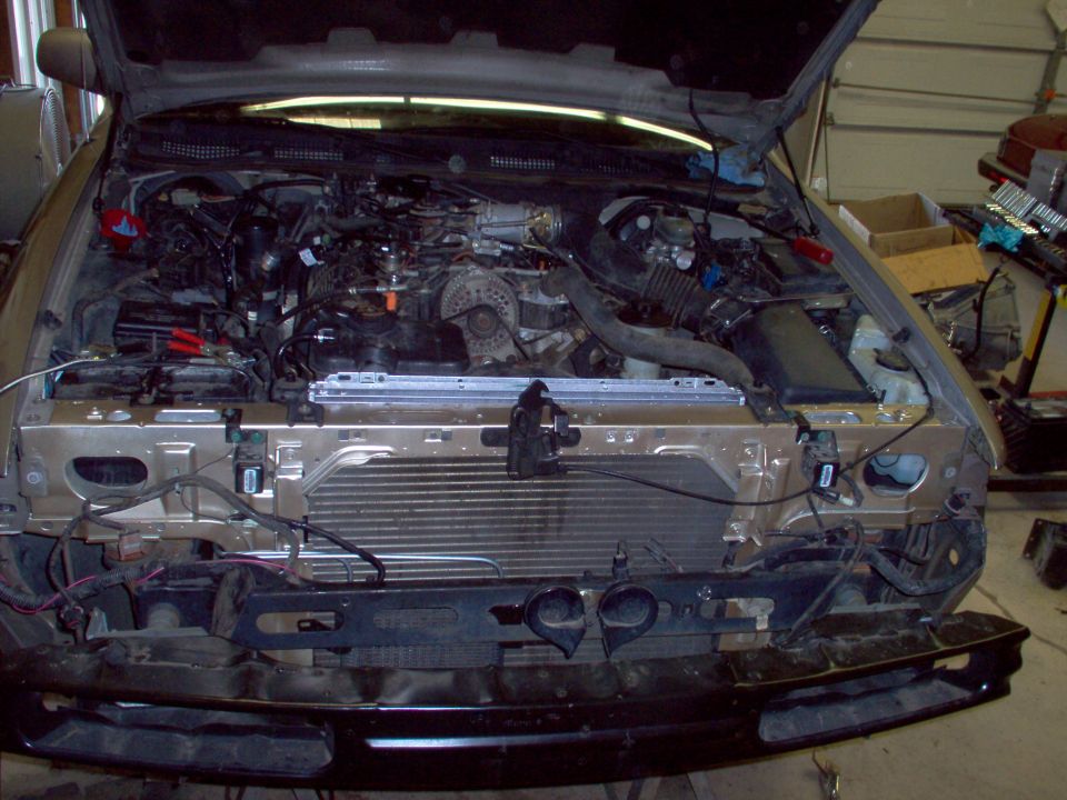 The new core support, almost ready to have the grille & bumper reinstalled.