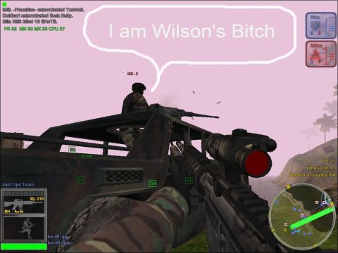 1993 Ford Bronco - A first-person perspective from a video game shows a military vehicle in a combat scenario with a speech bubble above a soldier.