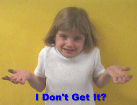 1968 Ford Mustang - A young girl shrugs with her hands up, with the text "I Don't Get It?" displayed below.