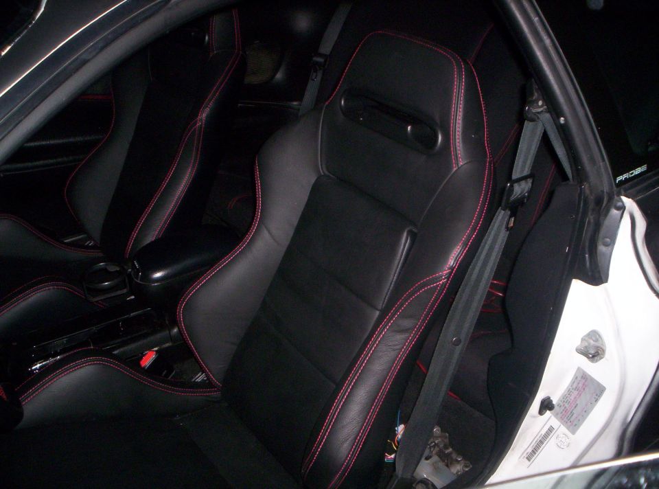 Interior shot of the front seats