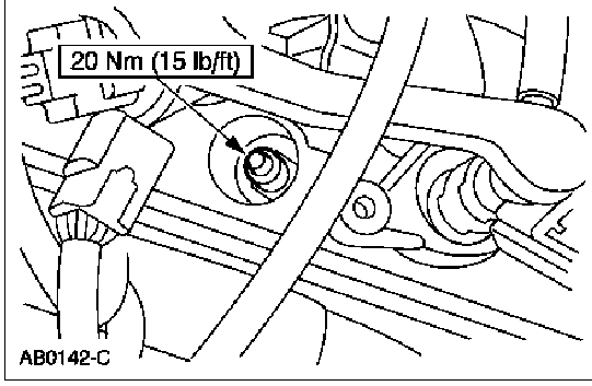 Service figure with a fastener torque callout reading 20 Nm 15 lb-ft
