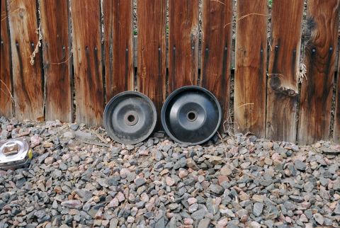 1996 Ford Bronco - Picture of the two pulleys that you will usually find on a Saginaw pump. The one on the left is from a Ford e-350 van. The one on the right…