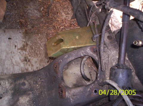 1985 Ford Bronco - Close-up of a vehicle suspension part with a bracket, dated 04/28/2005.