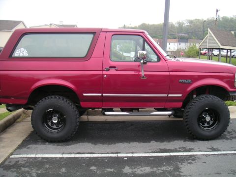 1994 Ford Bronco - This 1994 Ford Bronco is shown in a side profile, its distinctive body style and off-road tires.