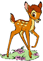 1986 Ford Bronco - A cartoon deer stands on grass with a watermark at the bottom.