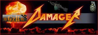 1986 Ford Bronco - Explosion graphic with military elements and the word DAMAGE.