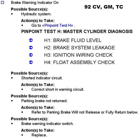 1994 Ford Crown Victoria - The ignition wire check is just to make sure they're not within 2" of the reservoir.