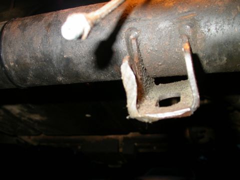 1990 Ford Bronco - Found this bashed in shock mount while remounting my rear axle after regearing. The mount sticks down 2 5/8" below the axle tube, looks lik…