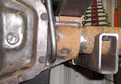 1986 Ford Ranger - Drilled 3/4" hole in the web for u-bolt