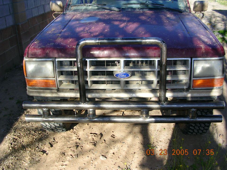 This is my front bumper I built with very little knowledge of welding and metal working.