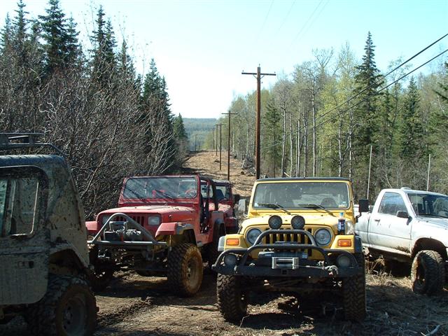 The lead half of the bunch waiting on the trail half to "unstuck" 97texasjeep.