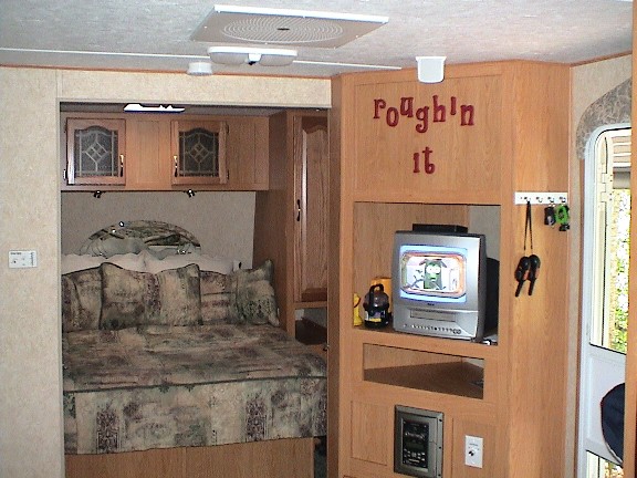'Roughin It!'  View of Master Bedroom and entertainment center