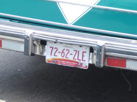 1985 Ford Mustang - The license plate reads Baja California, Mexico, with the plate number 72-62-ZLE.