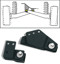 1985 Ford Bronco - Close-up of automotive suspension components, including a diagram of a front axle assembly.