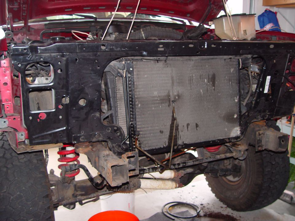 If your going to do this... verify that the new core supprt has the radiator support brackets allready attatched. I didn't notice until I had the new one in, and had to pull it back out, remove the OE brackets, and mount them to the new support