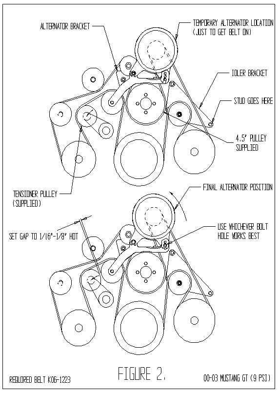AED 9PSI Mustang Belt Routing