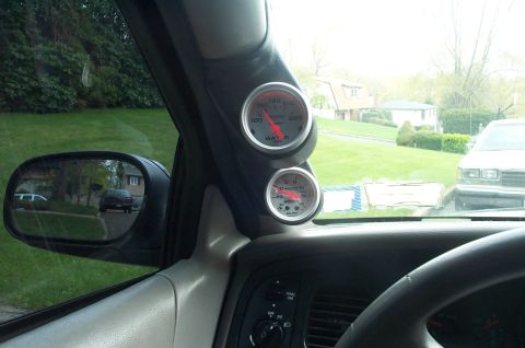1999 Ford Crown Victoria - Gauge pod and gauges. Temp gauge and Boost. Yea thats really for turbos or something that produces pressure but dont be fooled it has a vac…