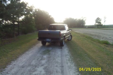 1995 Chevrolet Silverado 1500 - Rear view of a 1995 Chevrolet Silverado 1500 pickup truck on a dirt road during the day.
