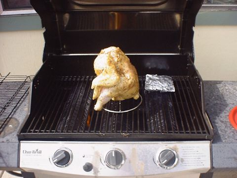 1988 Ford Bronco - Raw chicken seasoned and ready for the grill.
