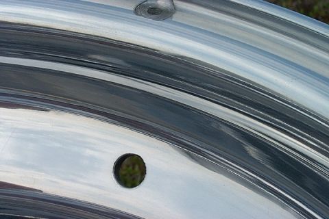 1963 Ford Fairlane - Spot faced rims screws done on a lathe and indexed, 15x10 Weld Draglights
