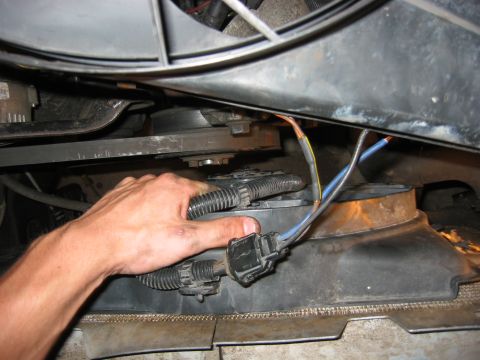 1989 Ford Bronco - Held in the middle of the radiator, it's close but no interference. I guess I dont know how to use a tape measure.