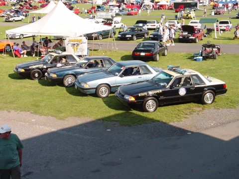 1991 Ford Crown Victoria LTD - The florida mustang on the end, with the chrome wheels is my friend's car
