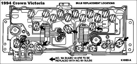 1994 Ford Crown Victoria - Cluster Bulbs '94