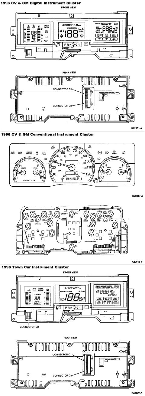 1994 Ford Crown Victoria - 96 Clusters