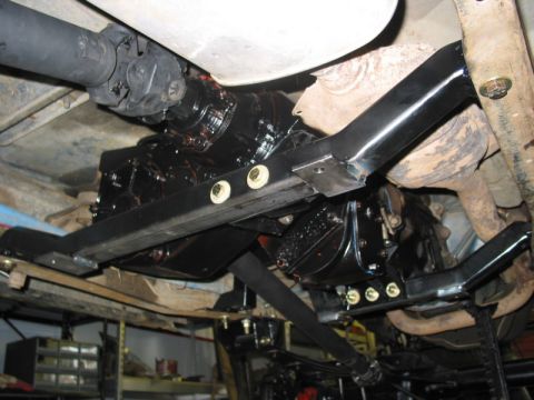 1981 Ford Bronco - Finished rear crossmember. The skidplate mounting tabs have been added.