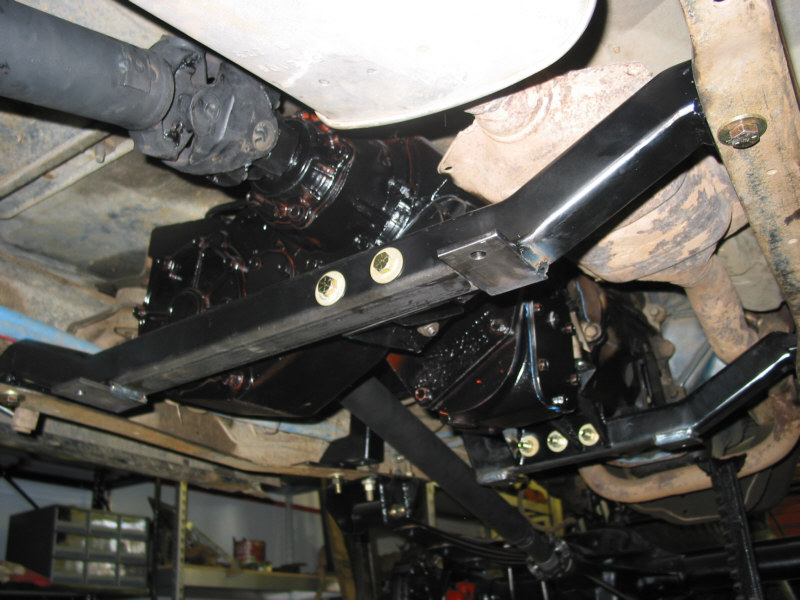 Finished rear crossmember. The skidplate mounting tabs have been added.