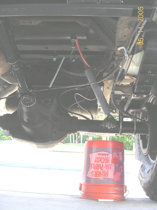 moved the shocks up to ontop of the axle tubes.  Required shorter shocks than I had before, but seems to leave plenty of travel.