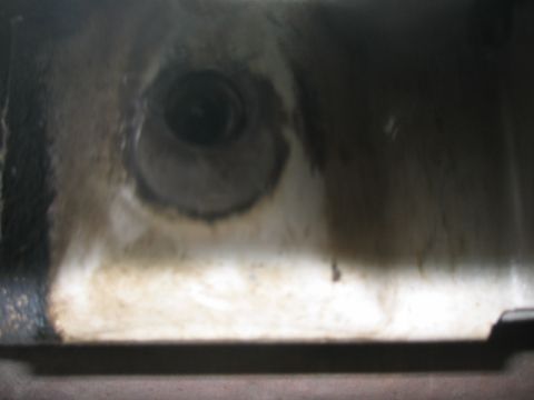 1997 Jeep Cherokee - A close-up view of an engine component, possibly part of an installation or repair.