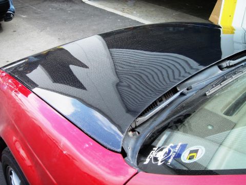 1991 Ford Taurus - Picture of my Custom Carbon Fiber Hood