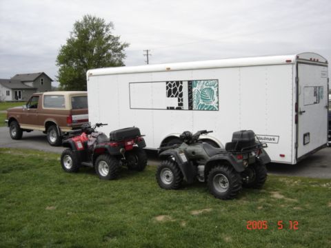 1990 Ford Bronco - The Bronco, 20 ft enclosed Haulmark trailer and the ATV's(2001 Honda Rubicon and 2000 Hoonda Foreman 400)